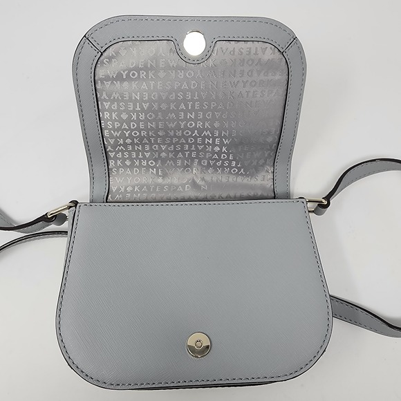 Kate Spade Lauren Way‎ Carsen Saffiano Leather Crossbody Shoulder Bag Gray Small - Picture 5 of 16
